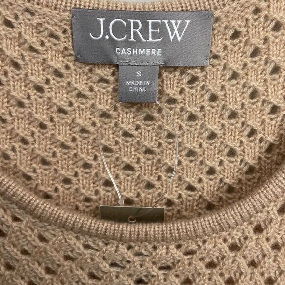 J.CREW Cashmere Top Women Small Tan NEW Pointelle Sleeveless Sweater BZ496 - Picture 8 of 12